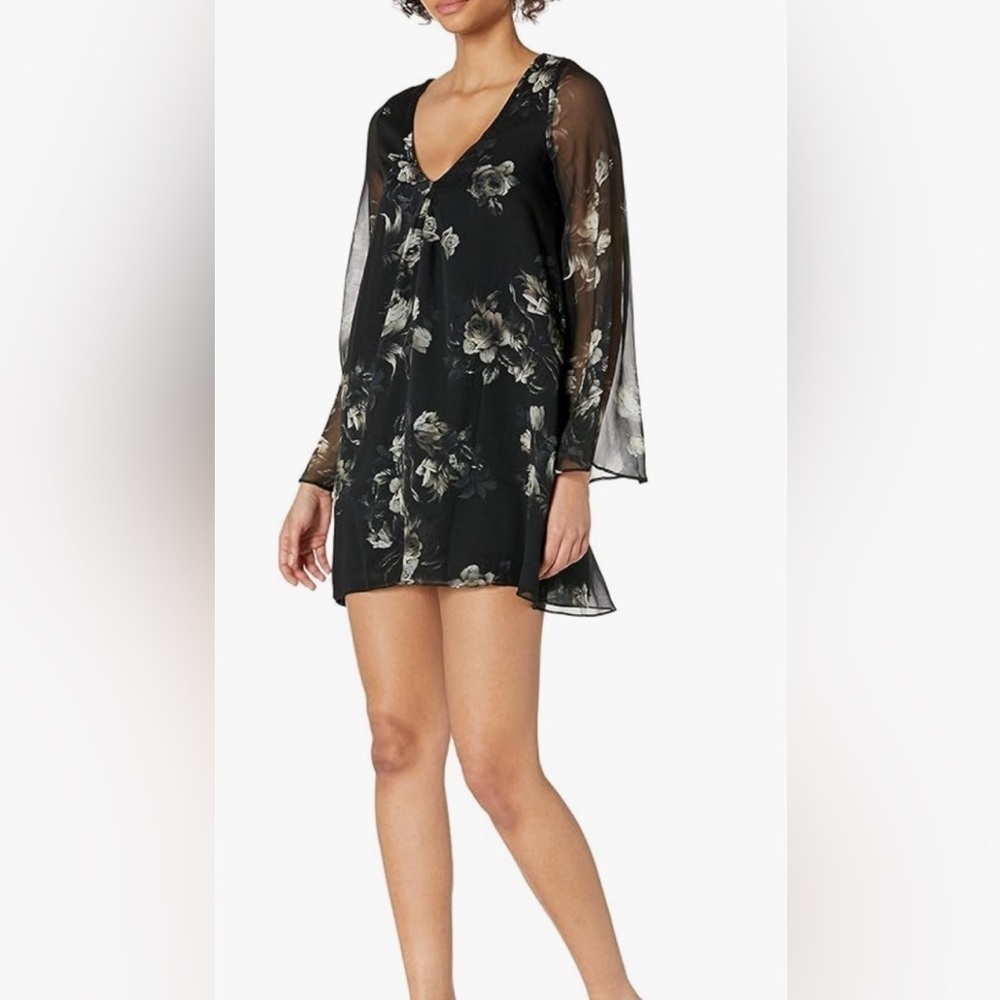 New with tags. Chaser Women's English Roses Open-Back Mini Dress. Size Medium